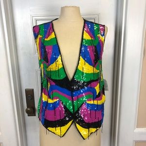 Multi-Colored Vintage Trendy Vest